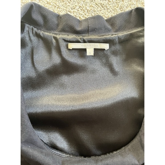 Anthropologie Black Mini Skater Party Cocktail Formal Dress Polka Dots Size 6 - Picture 7 of 9